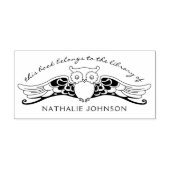 Uil Elegant  Deco Library Boeken Rubberstempel (Afrduk)