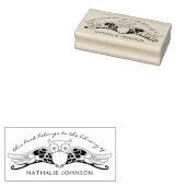 Uil Elegant  Deco Library Boeken Rubberstempel (Gestempeld)