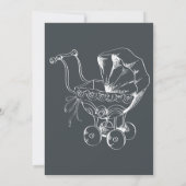 Uil  Elegant Gotisch, Halloween Baby shower Kaart (Achterkant)