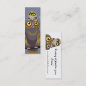 Uil en Baby Uil Bladwijzer Mini Visitekaartje (Voorkant / Achterkant)