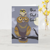 Uil en Baby Vaderdag Kaart (Gele Bloem)