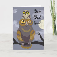 Uil en Baby Vaderdag Kaart