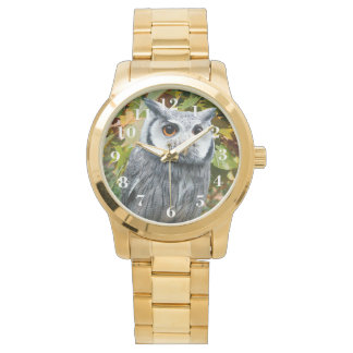 Uil en bladeren horloge