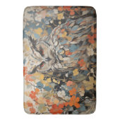 Uil en bloemen in de lente schilderij badmat (Voorkant Verticaal)