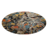 Uil en bloemen in de lente schilderij snijplank (Hoek)