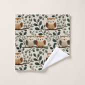 Uil en Bosblad Patroon Bad Handdoek (Wasdoekje)
