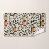 Uil en Bosblad Patroon Bad Handdoek (Handdoek)