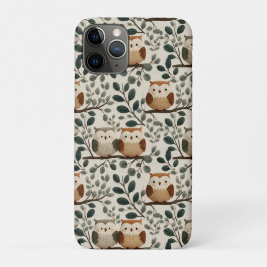 Uil en Bosblad Patroon Case-Mate iPhone Case (Achterkant)