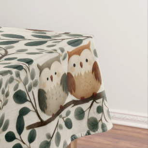 Uil en Bosblad Patroon Tafelkleed