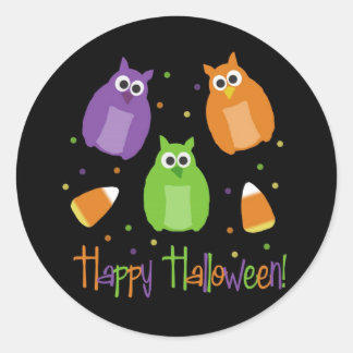 Uil en Candy Corn Halloween Stickers