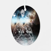 Uil en Dame Metalen Ornament (Voorkant links)