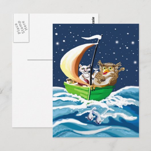 Uil en de Pussycat Briefkaart (Voorkant / Achterkant)