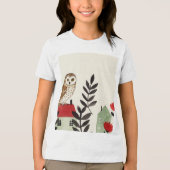 Uil en een vogel Tri-Blend shirt (Voorkant)