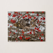 Uil en esdoornbladeren legpuzzel (Horizontaal)