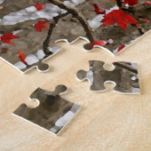 Uil en esdoornbladeren legpuzzel (Zijkant)