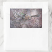 Uil en fee fantasy kunststickers rechthoekige sticker (Tas)