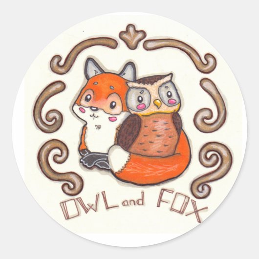 Uil en Fox sticker (Voorkant)