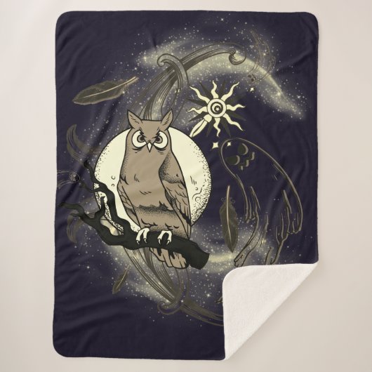 Uil en geest sherpa deken (Voorkant)