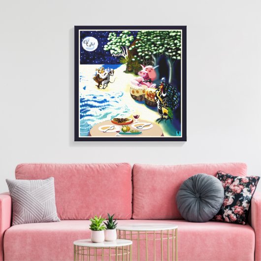 Uil en het kutje Lear Poem Canvas Afdruk (Insitu (Woonkamer))