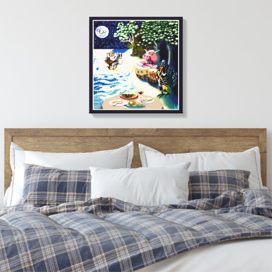 Uil en het kutje Lear Poem Canvas Afdruk (Insitu (Slaapkamer))