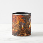 Uil en kaarsen Mystieke Fantasy Magische Mok (Midden)