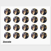 Uil en Kat Halloween Groet Ronde Sticker (Vel)