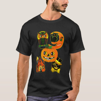  uil en kattenpompoen Halloween T-shirt