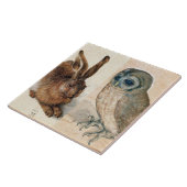 UIL EN KONIJN ( Jonge Haas ) van Albert Durer Tegeltje (Zijkant)