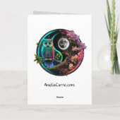 Uil en Maan Grafische Kunstkaart Kaart (Achterkant)