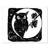 Uil en maan silhouet art stempel (Afrduk)