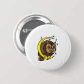 Uil en Maan Tattoo Ontwerp Ronde Button 5,7 Cm (Voorkant /achterkant)