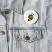 Uil en Maan Tattoo Ontwerp Ronde Button 5,7 Cm (In situ)