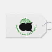 Uil en palm/varenschijfjes cadeaulabel (Voorkant (Horizontaal))