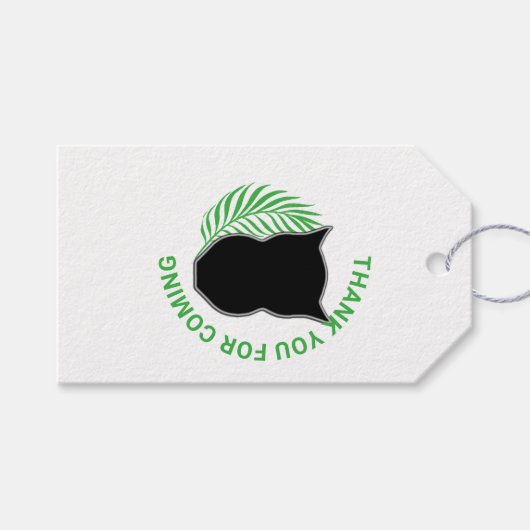 Uil en palm/varenschijfjes cadeaulabel (Voorkant (Horizontaal))