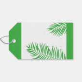 Uil en palm/varenschijfjes cadeaulabel (Achterkant Horizontaal)