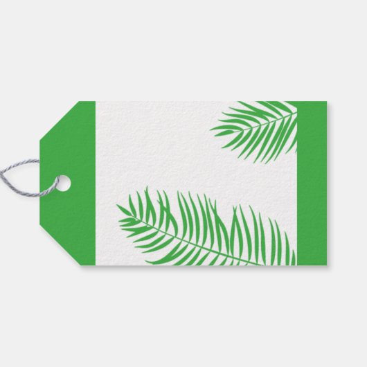 Uil en palm/varenschijfjes cadeaulabel (Achterkant Horizontaal)