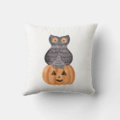 Uil en pompoen in de waterverf kussen (Achterkant)