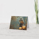 Uil en Pompoenen Herfst Halloween Blank Notitiekaartje (Voorkant)