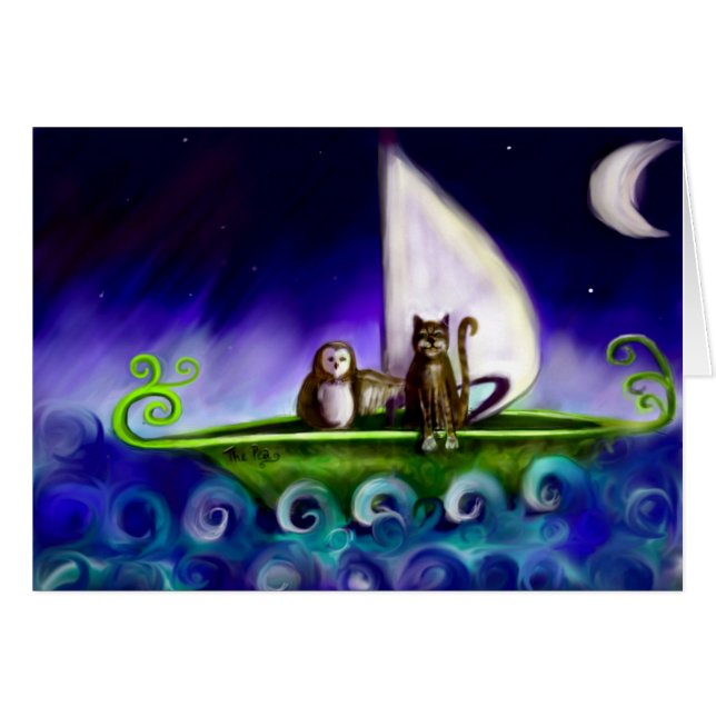 uil en pussycat-crèmekaart (Voorkant Horizontaal)
