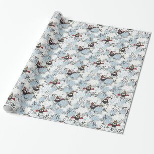 Uil en sneeuw patroon cadeaupapier