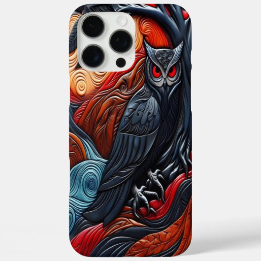 Uil en surreëel landschap met levendige kleuren Case-Mate iPhone case (Achterkant)
