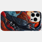 Uil en surreëel landschap met levendige kleuren Case-Mate iPhone case (Achterkant (horizontaal))