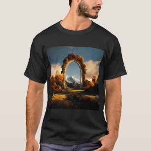 Uil en Tulp Surrealisme Roze, Paars en Groen T-shirt