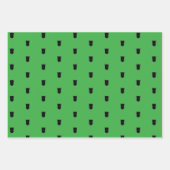 Uil en varen inpakpapier Flat Sheet Set van 3 Vel (Voorkant 2)