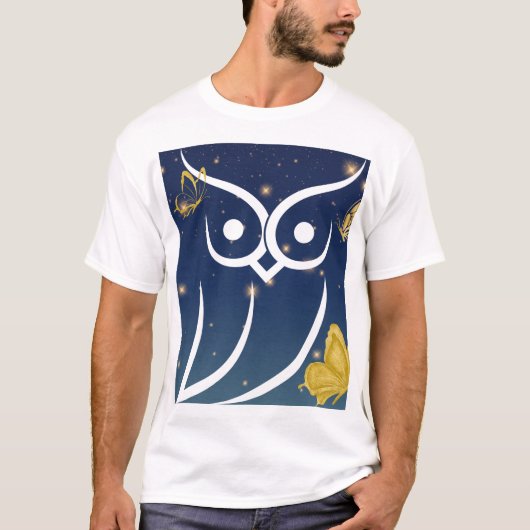 Uil en vlinders t-shirt (Voorkant)