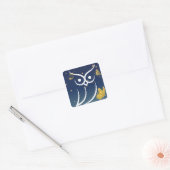 Uil en vlinders vierkante sticker (Envelop)