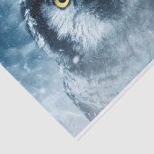 Uil en winter Sneeuw Nacht Tissuepapier (Detail)