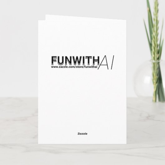 Uil en Wolf Mozaïek Ai Art | Gefeliciteerd Kaart (Achterkant)