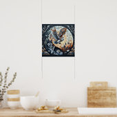 Uil en Wolf Mozaïek Ai Art Poster (Keuken)