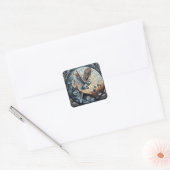 Uil en Wolf Mozaïek Ai Art Vierkante Sticker (Envelop)